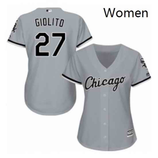 Womens Majestic Chicago White Sox 27 Lucas Giolito Replica Grey Road Cool Base MLB Jersey